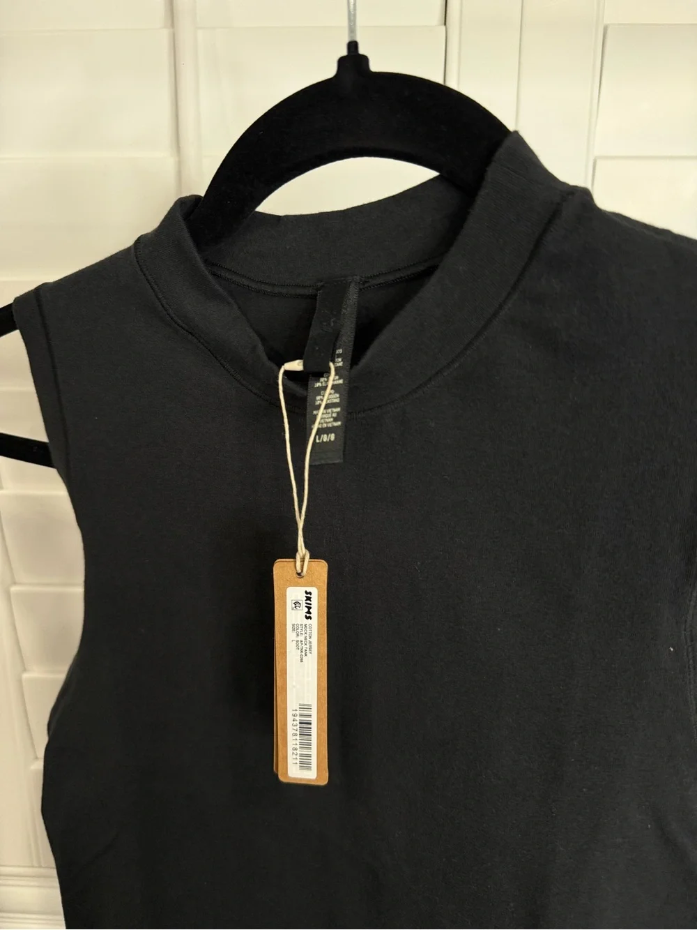 SKIMS Black Sleeveless Mock Neck Tank